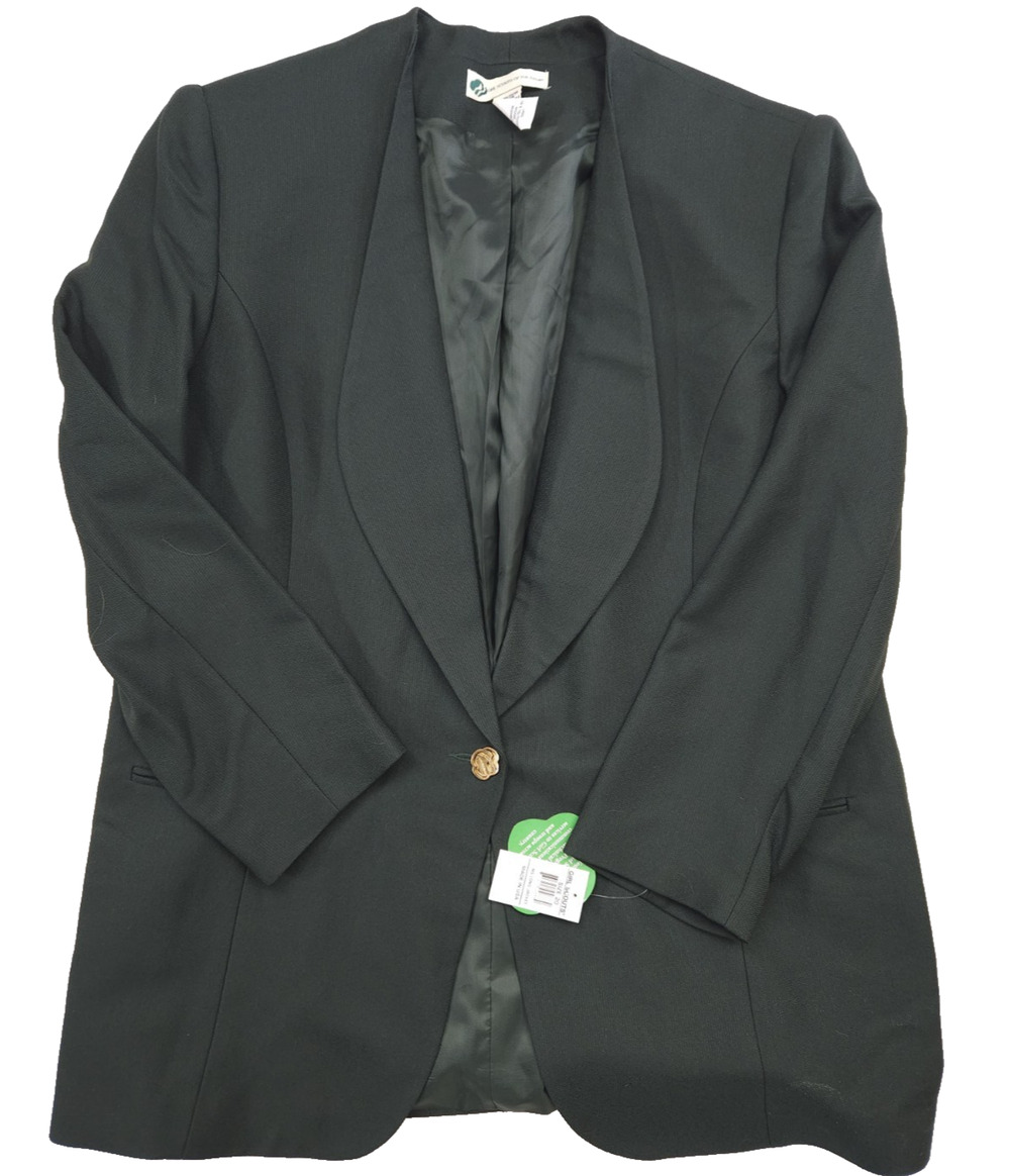 Vintage Girl Scouts Green Blazer Women's Size 20 One Gold Button Jacket